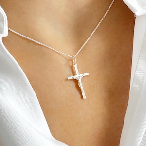 Sterling Silver Crucifix Necklace: Religious Pendant