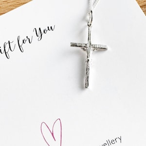 Sterling Silver Crucifix Necklace: Religious Pendant image 4