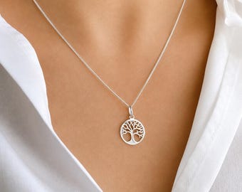 Halsband i sterlingsilver med livets träd: Keltisk symbol för återfödelse