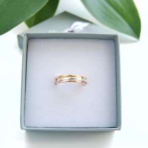 Stacking Ring Set, Three Rings Silver, Gold and Rose Gold Plate, Stackable Rings, lightly Hammered Rings