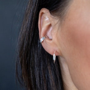 Hammered Ear Cuff, Silver Ear Cuff, Chunky Silver Ear Cuff, non pierced Ear Cuff, 925 Sterling Silver, Gift Jewellery, Summer Jewellery