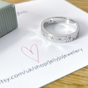 Silver Celestial Ring, Planet Star Ring, Silver Ring, Thick Silver Ring, Thumb ring, Star Ring, Celestial Ring, Gift For Her