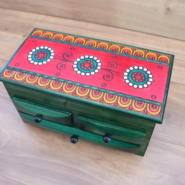 Wooden jewelry box/jewelry organizer/jewelry box handmade
