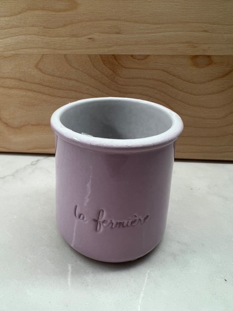 La Fermiere Yogurt Pots French Pottery Pots Pink Glazed Pots Etsy