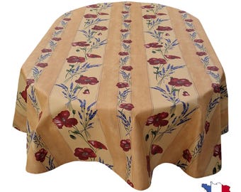 Poppy Yellow Oval Acrylic Coated Tablecloth