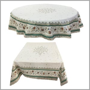 LaCerise Green Acrylic Coated French Provencal Tablecloth Motif in Place