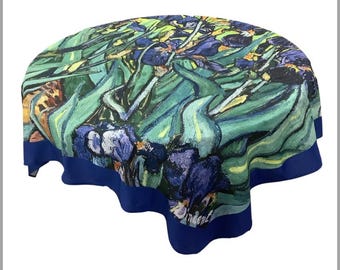 Van Gogh Iris Acrylic Coated Square Table Cloth  60x60