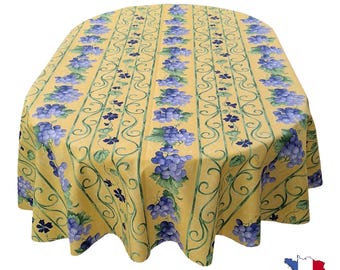 Raisin Oval Acrylic Coated Tablecloth