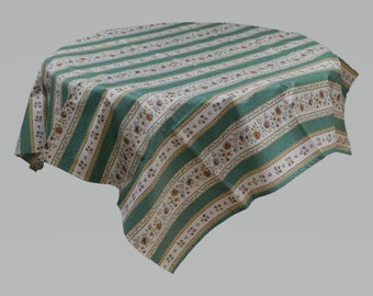 LaCerise Green Acrylic Coated French Provencal Stripe Design Tablecloth