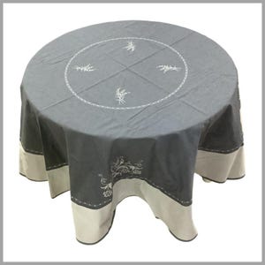 Patrice Gray French Jacquard Weave Teflon® Treated Tablecloth