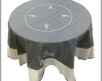 Patrice Gray French Jacquard Weave Teflon® Treated Tablecloth