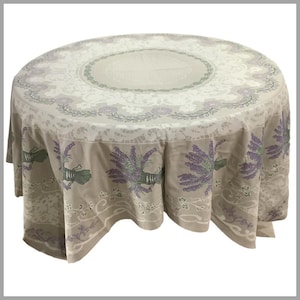 Lunel Lavender Lace Teflon® Treated Jacquard Tapestry Weave Tablecloth