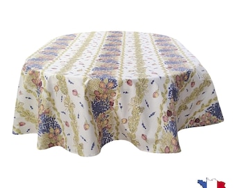 Rose Lavender Oval Acrylic Coated Tablecloth