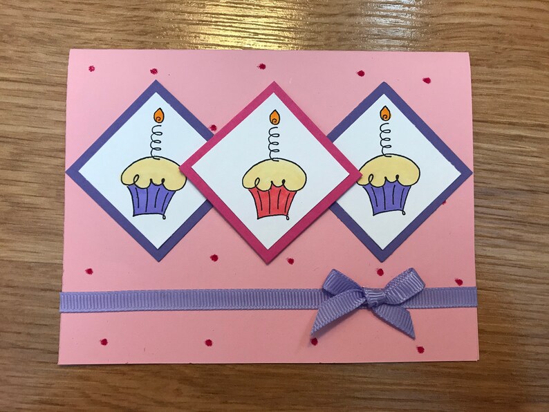 Happy Birthday Card Set  Birthday for Her  Pink Birthday Card