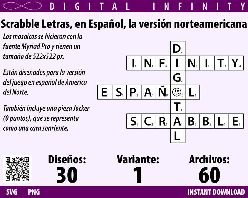 Spanish Scrabble Tiles SVG: North American Version (30 Designs) - Etsy