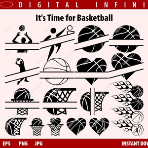 SPLIT BASKETBALL SVG for Commercial Use, Basketball Team Svg, Player Template Svg, Basketball Clip Art Svg, Files for Cricut