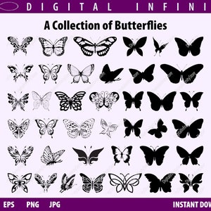 BUTTERFLY SVG, Butterfly Svg BUNDLE, Butterfly Silhouette Svg, Butterfly Shape Svg, Files for Cricut