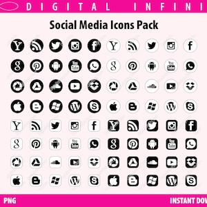 SOCIAL MEDIA Svg, ICONS Svg, Files for Cricut, Icons for Web Design