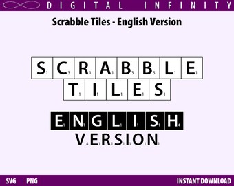 Scrabble Tiles SVG: English Version, Myriad Pro Font (Digital Download)
