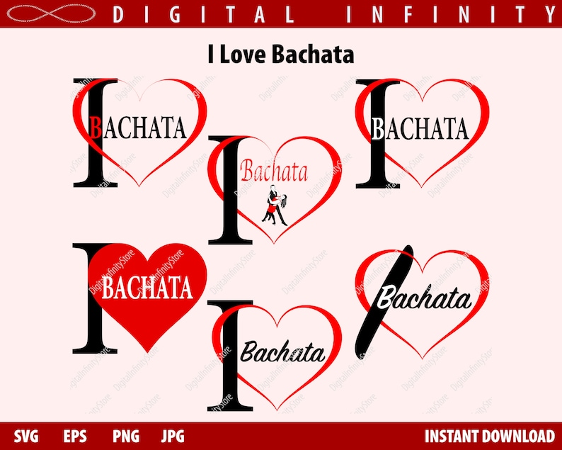 Bachata Cursive Love Bachata SVG: Dance Clipart, Cricut Files (digital Download) - Etsy
