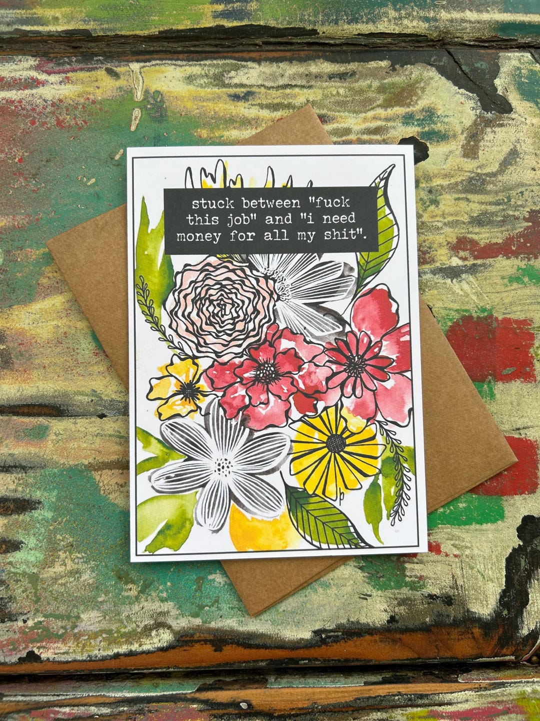 Work Card Fangs Funny Work Card- F*ck This Job- Padgett Art - Etsy