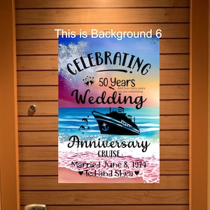 magnetic cruise Ship door decoration banner, personalized anniversary cruise magnet sign, stateroom cabin door banner, cruising partners