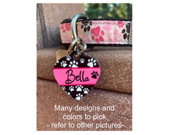 Custom Pet Tag, Pet ID, Pet Heart ID tag, Pet Name tag, Dog Heart ID Tag, Personalized Dog Tag, Double sided Pet Tag, Pet Gift new pet owner