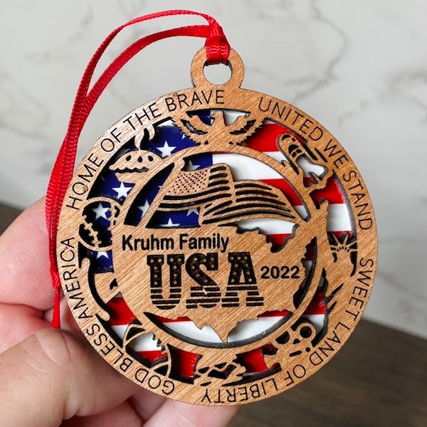 Custom State Ornament With Town Name / ArtSmith