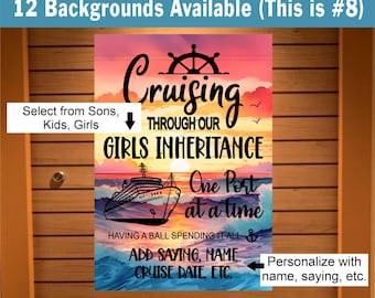 Cruise Ship Door Sign, Funny Cruising Custom Banner, Personalized Cruiser Keepsake Gift Decoration