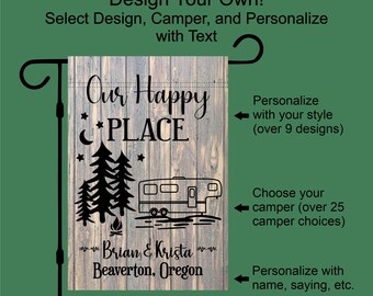 Camper Garden Flag – Personalized Campsite Decor, Outdoor Gift for Campers and Travelers, Camping Decoration