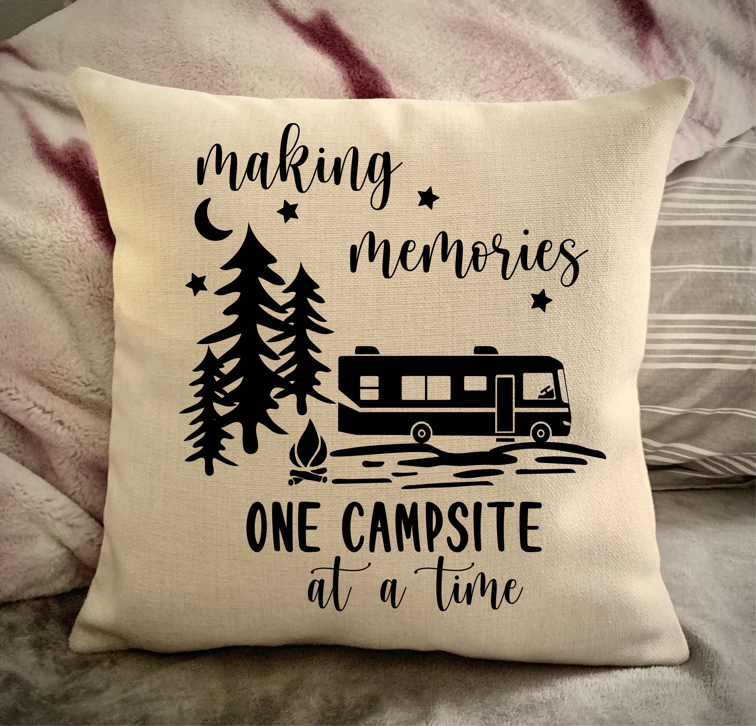 Custom Camping pillow cover Campsite decor Personalized Etsy