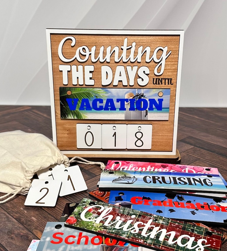 Countdown Plates Interchangeable Wood Countdown Sign Name Plates, Signs at ...