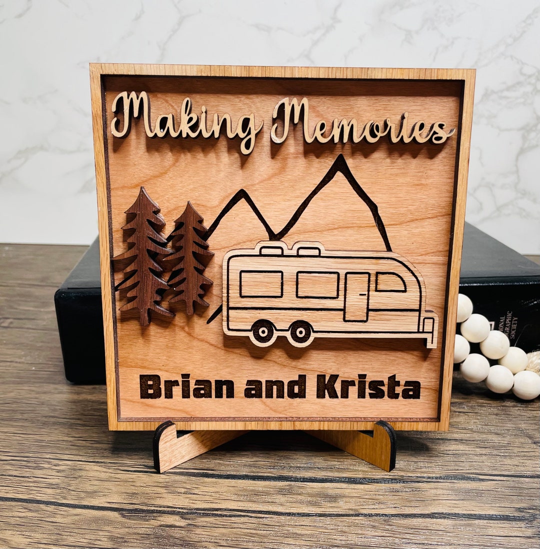 Custom Travel Trailer Wood 3d Sign With Stand, Personalized Toy Hauler ...