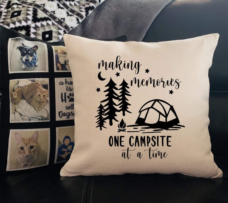 Camping gift Personalized Camping Pillow cover Campsite Etsy