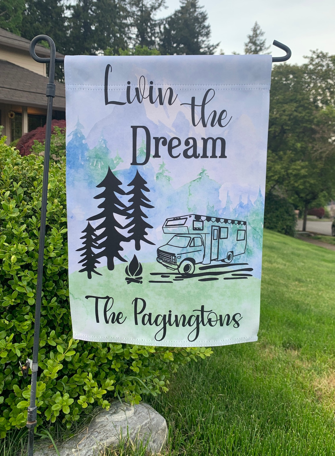 Custom Camping Flag Personalized Campsite sign Camping Etsy