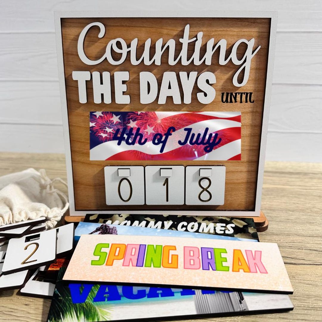July Countdown Calander 4th of July Countdown Sign, Patriotic Count Down, Reusable Calendar ...