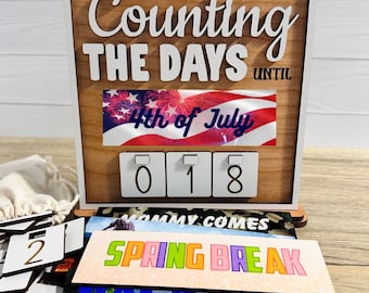 4th of July Countdown Sign, Patriotic Count down, Reusable Calendar Sign, Holidays and Events