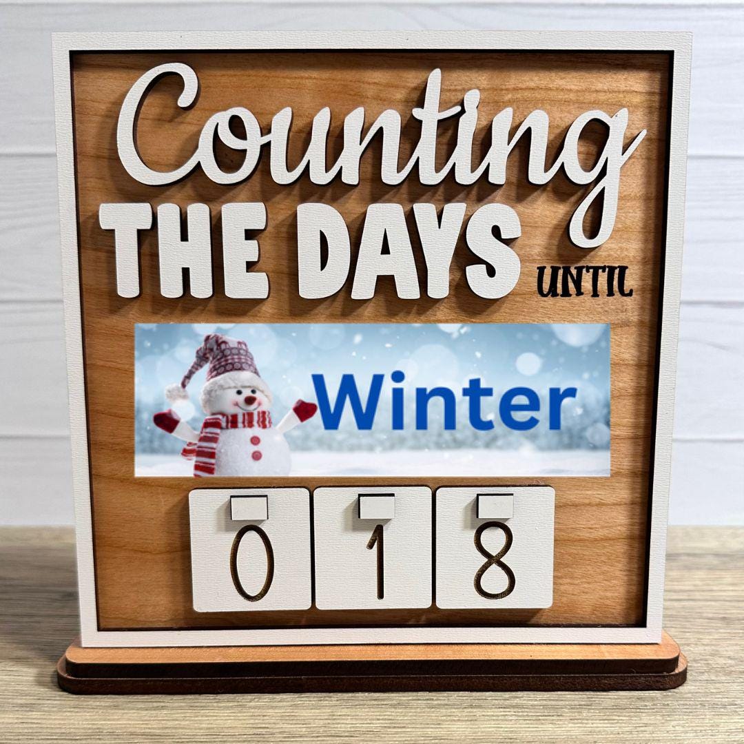Countdown Plates Handmade Wood Countdown Sign, Vacation Count Down Tracker, Holiday ...