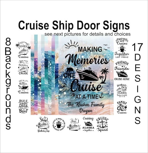 Personalized magnetic Cruise Ship decor flag, custom Cruising cabin door hanger, stateroom door banner for Cruise vacation, cruiser gift