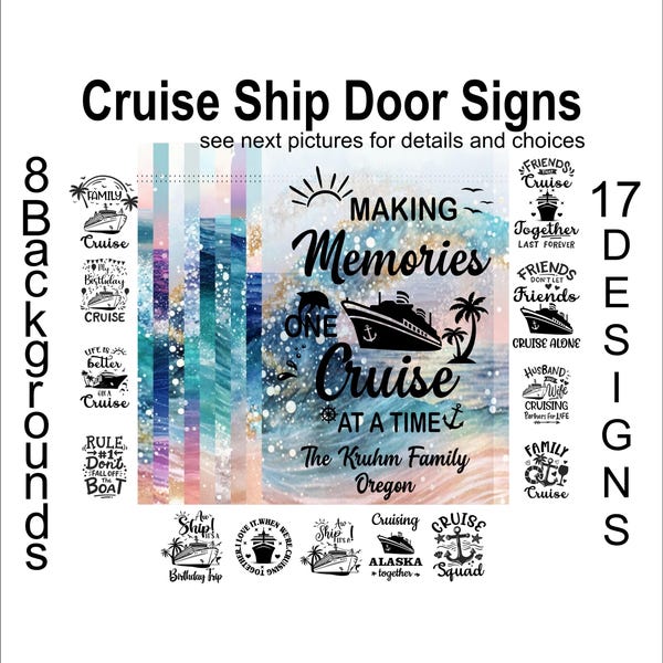 Personalized magnetic Cruise Ship decor flag, custom Cruising cabin door hanger, stateroom door banner for Cruise vacation, cruiser gift