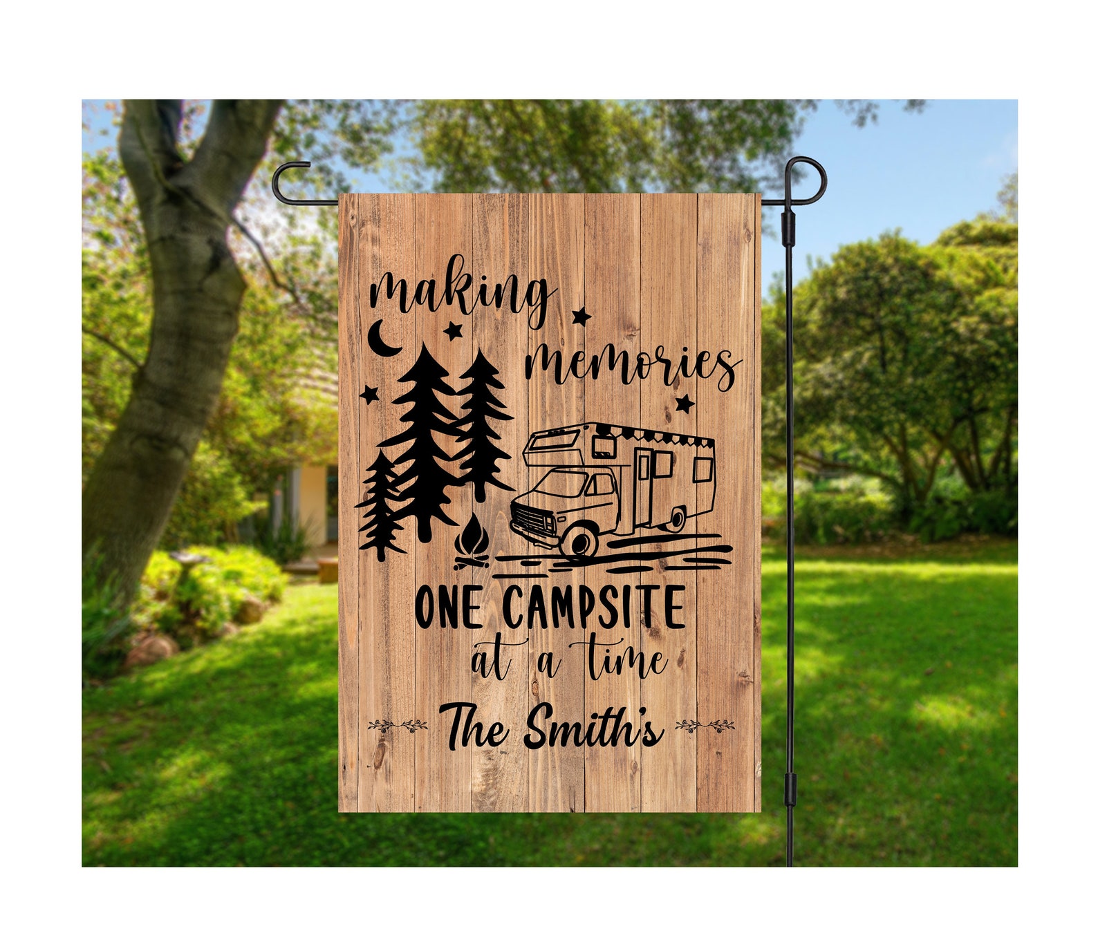 Custom Camping Flag Personalized Camping Sign Camping Etsy