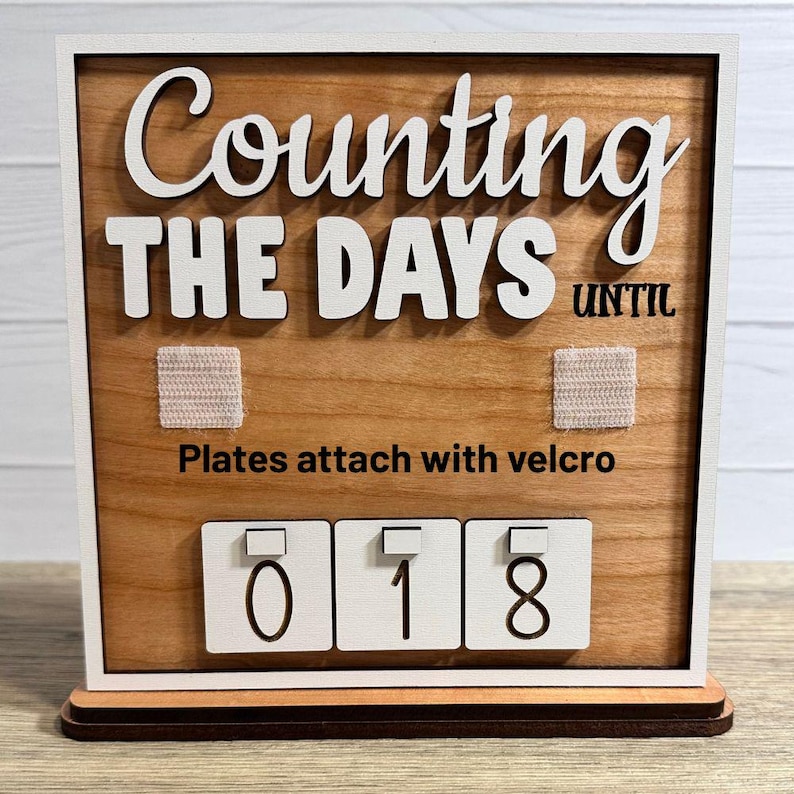 Wood Countdown Sign With Interchangeable Plates, Personalized Calendar ...