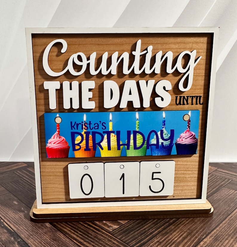 Countdown Plates Interchangeable Wood Countdown Sign Name Plates, Signs at ...