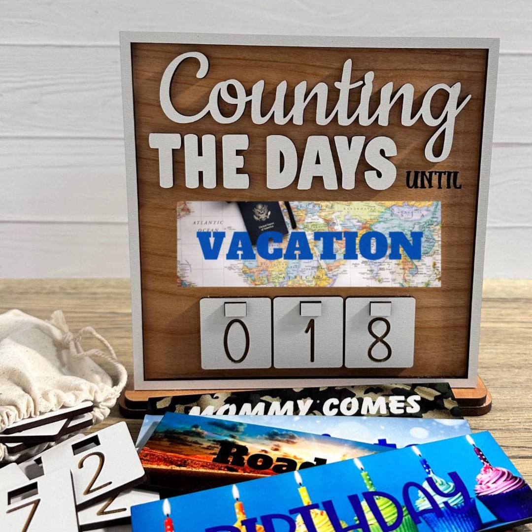 Countdown Plates Handmade Wood Countdown Sign, Vacation Count Down Tracker, Holiday ...