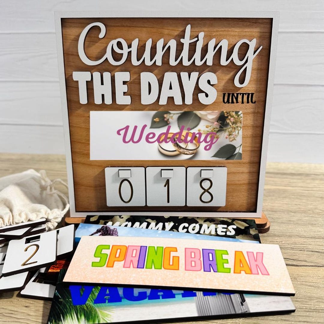 Wedding Countdown Sign, Counting Down the Days Until Wedding ...