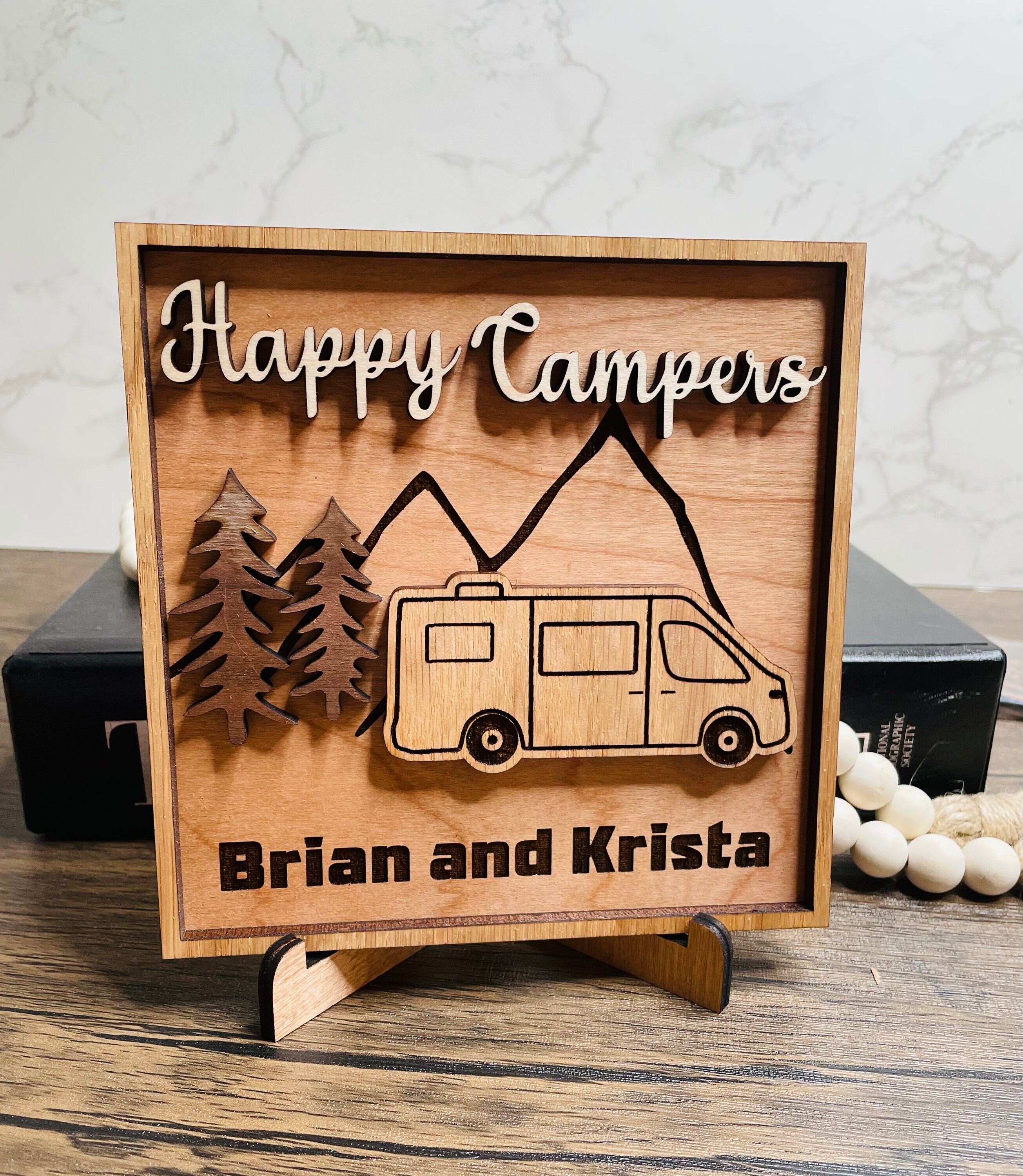 Custom Class B Camper Van 3D wood sign, Personalized Sleeper van decor, High roof van accessory, happy camper, home on wheels, Van living