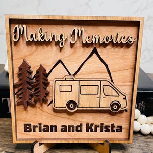 Custom Class B Camper Van 3D wood sign, Personalized Sleeper van decor, High roof van accessory, happy camper, home on wheels, Van living