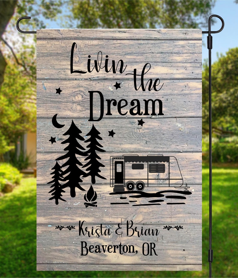 Custom Camping Flag Personalized Campsite Sign Camping Etsy