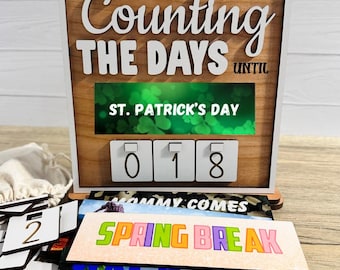 countdown sign with interchangeable events, personalized calendar for special occasions, Vacation, Holidays, Seasons