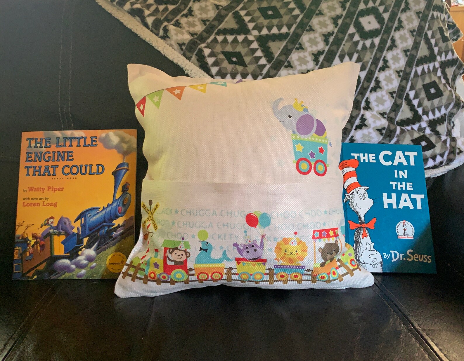 Train Pillow Cover Custom Train Pillow Sham Train Reading Etsy